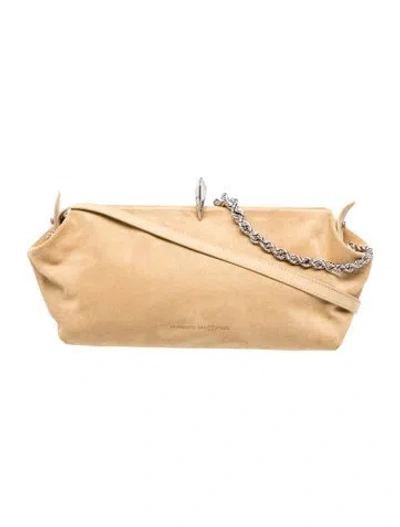 Pre-owned Benedetta Bruzziches Suede Shoulder Bag In Neutrals