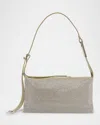 Benedetta Bruzziches Syster Embellished Leather Shoulder Bag In Crystal On Silver