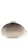 Benedetta Bruzziches Ariel Structured Clutch Bag With Crystal Embellishment In White