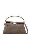 Benedetta Bruzziches Trapezoidal Brown Shoulder Bag With Adjustable Strap In Brown