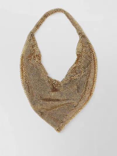 Benedetta Bruzziches Ursula Shoulder Bag Adjustable Strap Rhinestones In Gold
