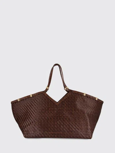 Benedetta Bruzziches Usha Large Woven Leather Tote Bag In Coffee