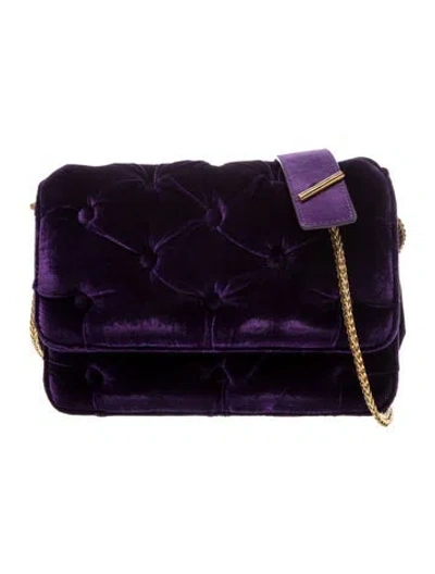 Pre-owned Benedetta Bruzziches Velvet Crossbody Bag In Purple