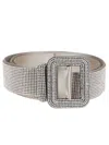 Benedetta Bruzziches Silk Rhinestone Mesh Belt With Sophisticated Buckle In Rhinestone Mesh