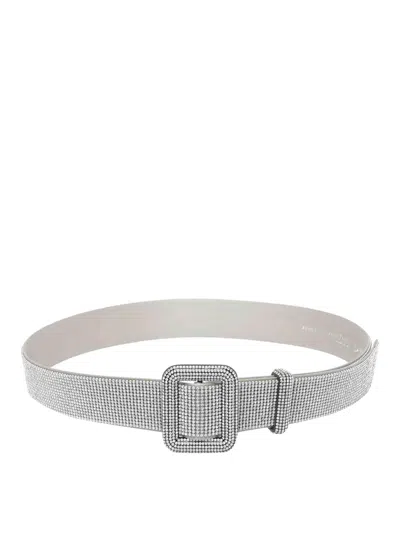 Benedetta Bruzziches Venus Crystal Buckle Belt In Gray