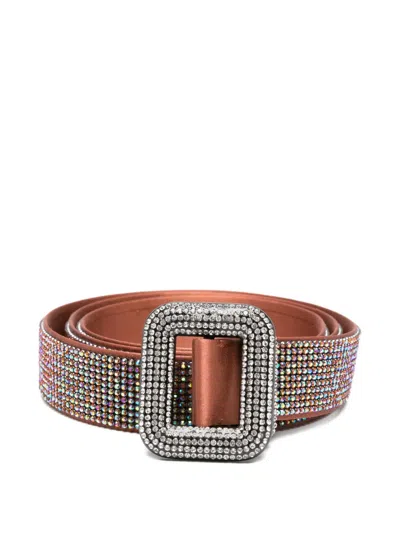 Benedetta Bruzziches Venus Crystal-embellished Belt In Orange