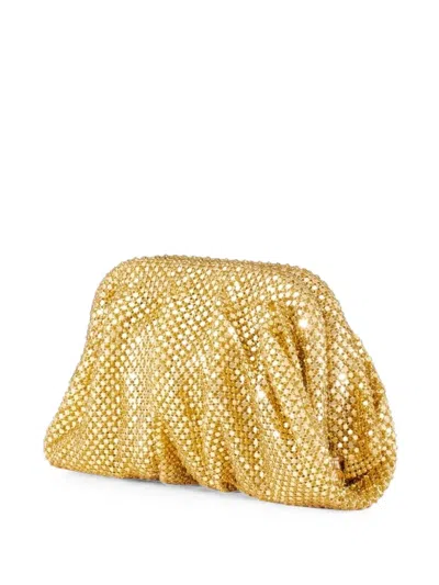 Benedetta Bruzziches Venus Crystal-embellished Draped Clutch Bag In Gold