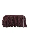 Benedetta Bruzziches La Grande Venus Crystal-embellished Pleated Clutch In Brown