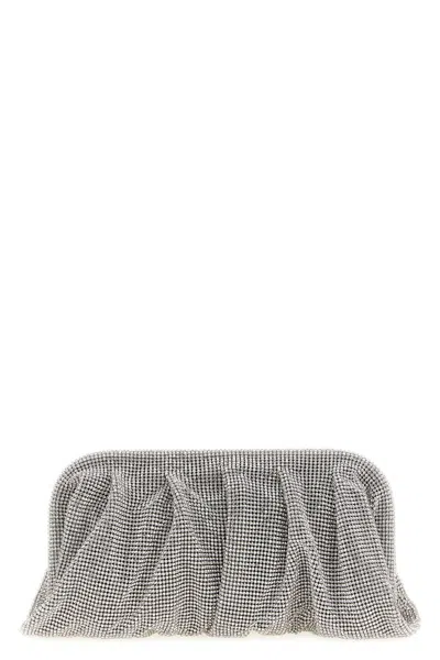 Benedetta Bruzziches Crystal-studded Mesh Clutch In Silver