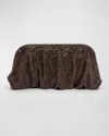 Benedetta Bruzziches Venus La Grande Metallic Crystal Clutch Bag In Chocolat
