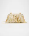 Benedetta Bruzziches Venus La Grande Pleated Metal Mesh Clutch Bag In Silver