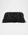 Benedetta Bruzziches Venus La Grande Ruched Crystal Mesh Clutch Bag In Silver