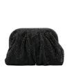 Benedetta Bruzziches Rhinestone And Satin Venus La Petite James Bond Pochette In Black