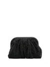 Benedetta Bruzziches Rhinestone And Satin Venus La Petite James Bond Pochette In Black