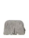 Benedetta Bruzziches Crystal Embellished Fold-over Clutch Bag In Silver