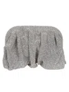 Benedetta Bruzziches Crystal Embellished Fold-over Clutch Bag In Crystal On Silver