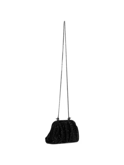 Benedetta Bruzziches Venus La Petite Crystal-embellished Ruched Crossbody Bag In Black