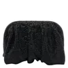 Benedetta Bruzziches Rhinestone And Satin Venus La Petite James Bond Pochette In Black