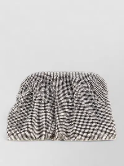 Benedetta Bruzziches Venus Petite Clutch Chain Strap Rhinestones In Gray