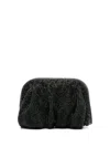 Benedetta Bruzziches Rhinestone And Satin Venus La Petite James Bond Pochette In Black