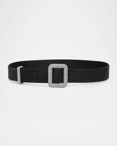 Benedetta Bruzziches Venus Rhinestone Mesh Belt In Black
