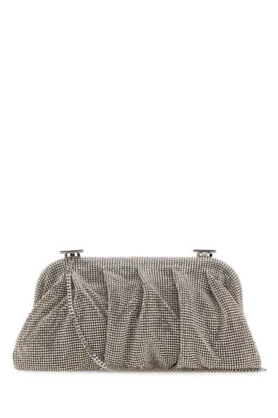Benedetta Bruzziches Venus Rhinestone Mesh Crystal Bag In Silver