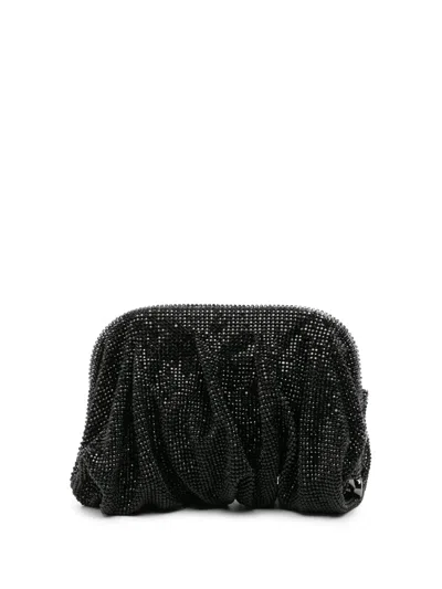 Benedetta Bruzziches Venus Rhinestoned Clutch Bag In Black