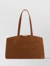 Benedetta Bruzziches Versatile Suede Shoulder Bag With Welt Pocket