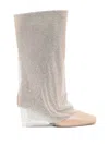Benedetta Bruzziches Virginia 95mm Crystal-drape Boots In Neutrals