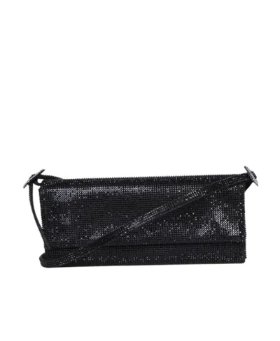 Benedetta Bruzziches Vittissima La Grande Rhinestone-embellished Shoulder Bag In Black