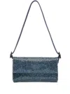 Benedetta Bruzziches Crystal-embellished Clutch Bag With Adjustable Strap In Blue