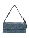 Benedetta Bruzziches Crystal-embellished Clutch Bag With Adjustable Strap In Blue