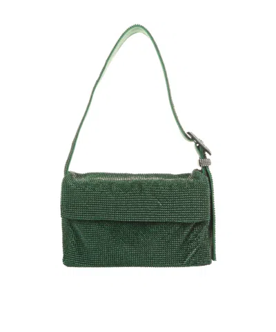 Benedetta Bruzziches Vitty La Mignon Embellished Shoulder Bag In Green