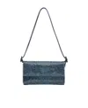 Benedetta Bruzziches Crystal-embellished Clutch Bag With Adjustable Strap In Blue