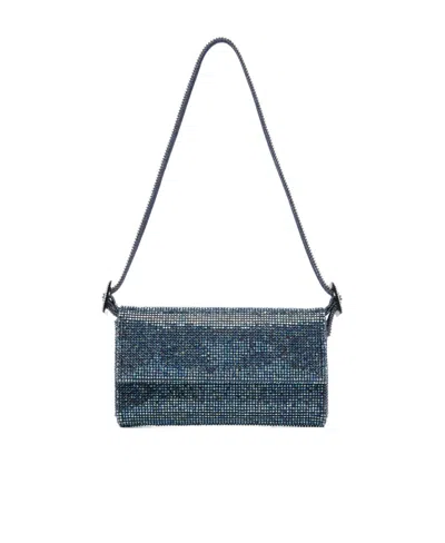 BENEDETTA BRUZZICHES VITTY LA MIGNON RHINESTONE-EMBELLISHED DENIM BAG
