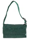 Benedetta Bruzziches Crystal Mesh Silk Satin Shoulder Bag In Satisfaction Green