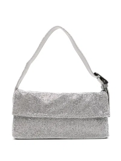 Benedetta Bruzziches Vitty Rhinestoned Shoulder Bag In Silver