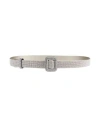 Benedetta Bruzziches Venus Square Buckle Belt With Rhinestone Embellishments In Grey