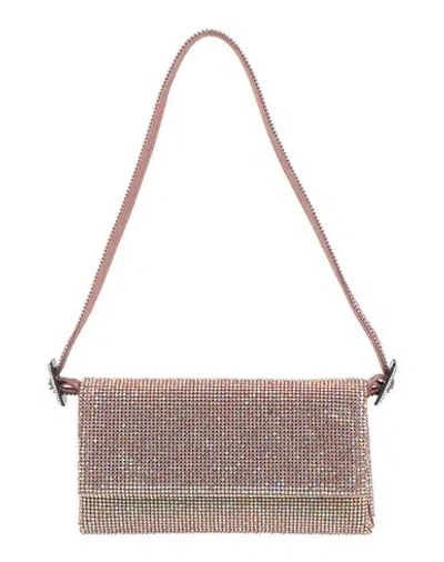 Benedetta Bruzziches Woman Handbag Platinum Size - Aluminum, Crystal, Silk In Gold