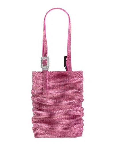Benedetta Bruzziches Woman Handbag Fuchsia Size - Aluminum, Crystal, Silk In Pink