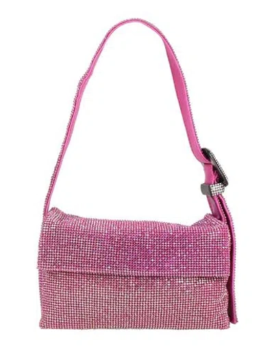 Benedetta Bruzziches Woman Handbag Fuchsia Size - Aluminum, Crystal, Silk In Pink