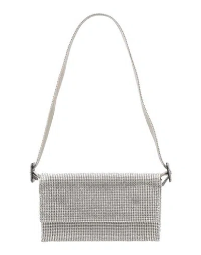 Benedetta Bruzziches Woman Handbag Light Grey Size - Metal, Crystal In Grey