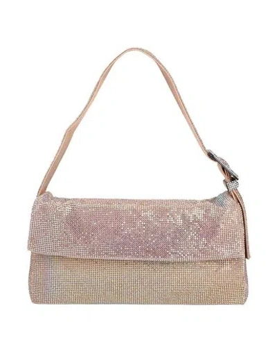 Benedetta Bruzziches Woman Handbag Platinum Size - Aluminum, Crystal, Silk In Grey