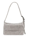 Benedetta Bruzziches Vitty La Mignon' Silver Shoulder Bag With Gem Embellishment In Rhinestone Mesh In Silver