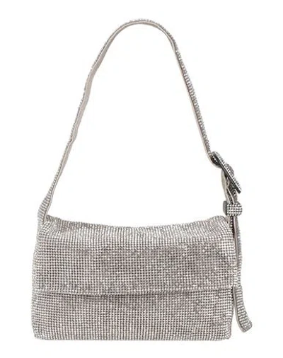 Benedetta Bruzziches Woman Handbag Silver Size - Aluminum, Crystal, Silk