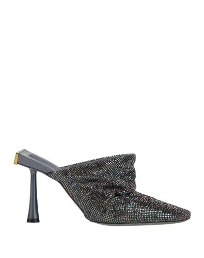 Benedetta Bruzziches Goliarda 95mm Rhinestone-embellished Mules In Grey