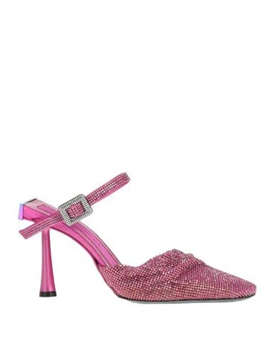 Benedetta Bruzziches Woman Pumps Fuchsia Size 8 Textile Fibers In Pink