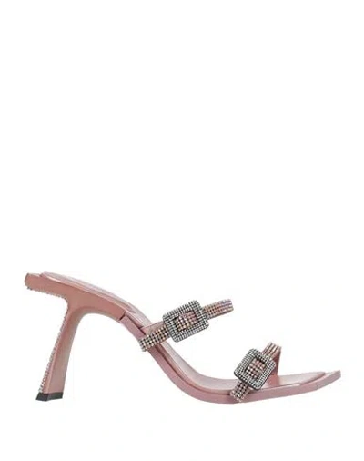 BENEDETTA BRUZZICHES BENEDETTA BRUZZICHES WOMAN SANDALS PINK SIZE 8 TEXTILE FIBERS