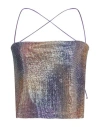 Benedetta Bruzziches Woman Top Purple Size Onesize Crystal, Aluminum, Silk In Purple
