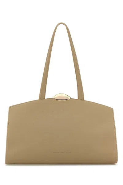 BENEDETTA BRUZZICHES BENEDETTA BRUZZICHES WOMEN BEIGE LEATHER SERENA SHOPPING BAG